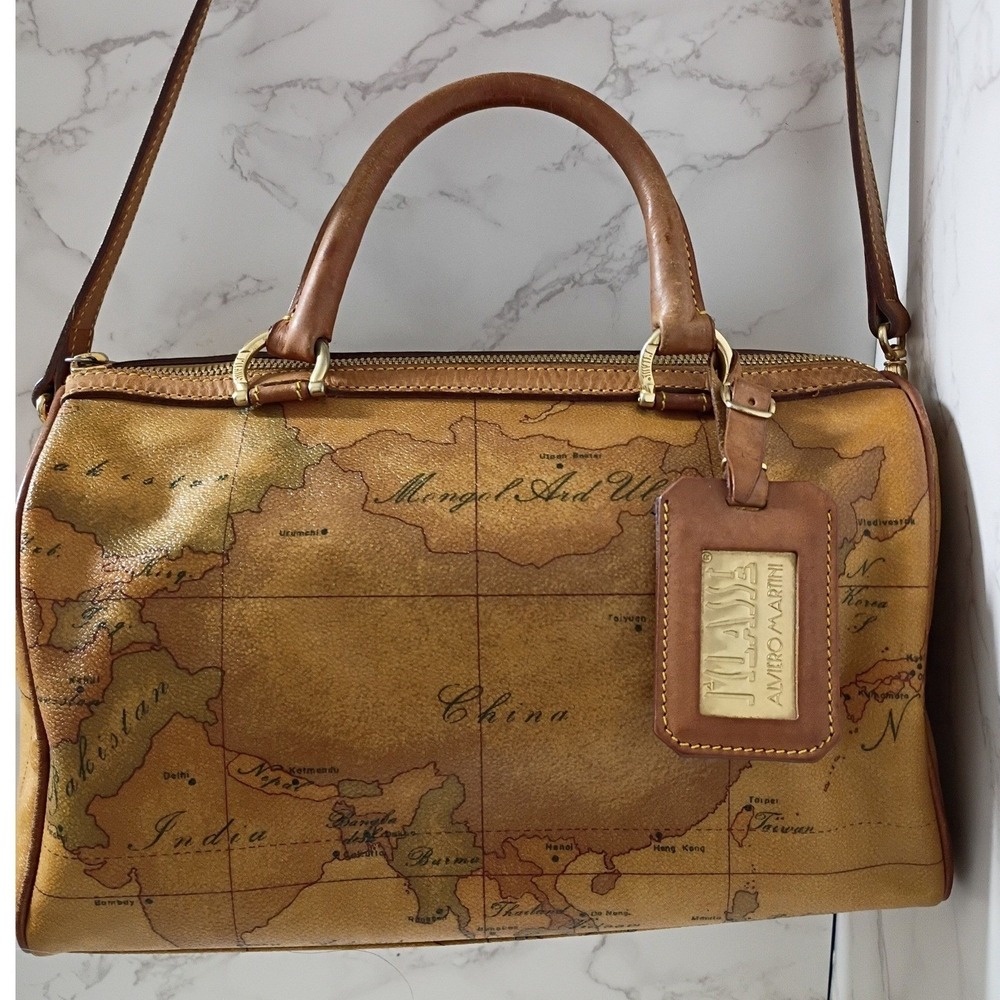 ALVIERO MARTINI Vintage 1ᴬ Classe Geo Classic Boston Bag/Crossbody - EUC